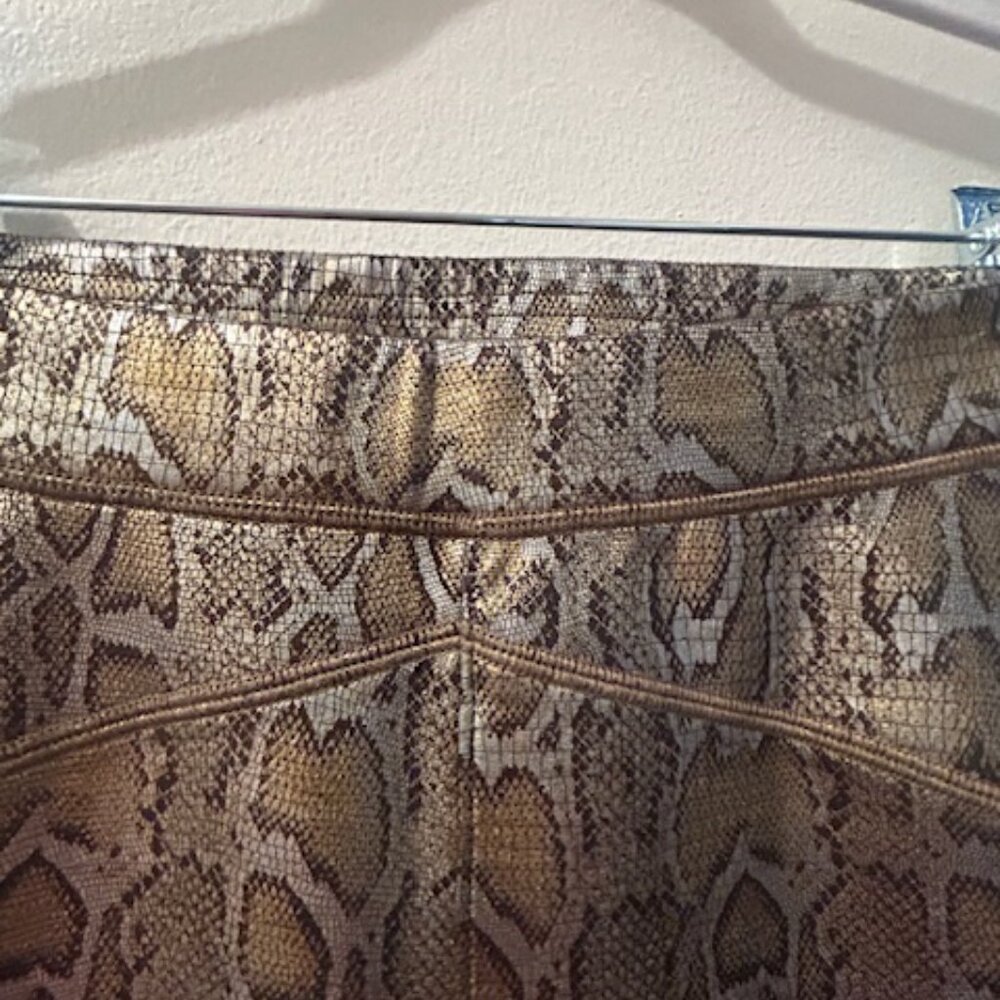 Free People "Rio" Metallic Gold Python Elastic Wa… - image 11